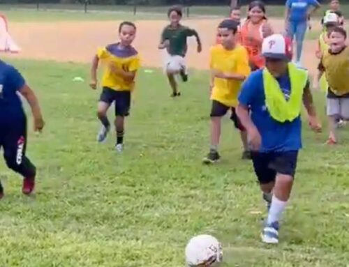 Feliz Kicks off First Soccer Game….Ever!